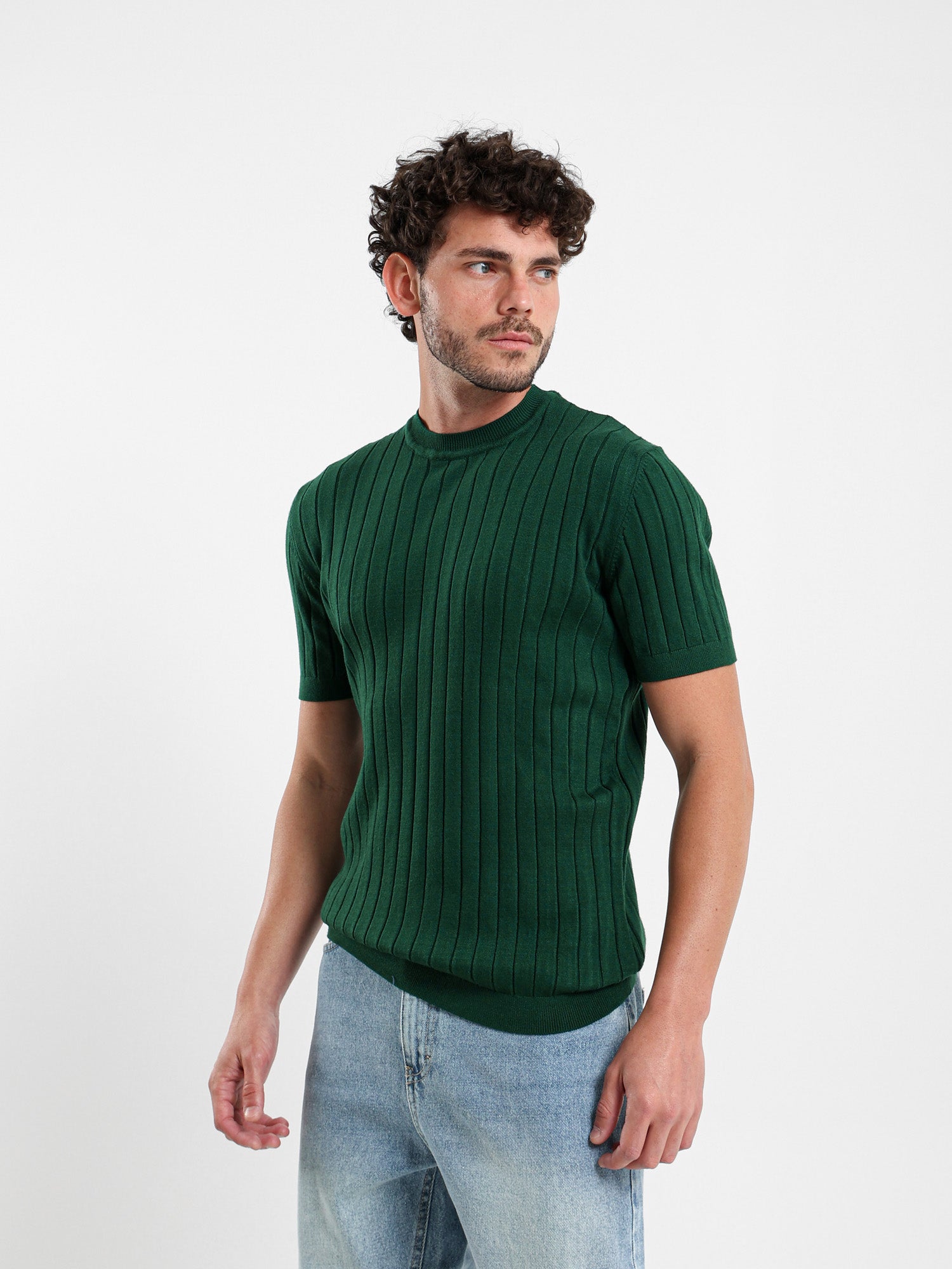 Ribbed Tricot T-Shirt