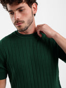 Ribbed Tricot T-Shirt