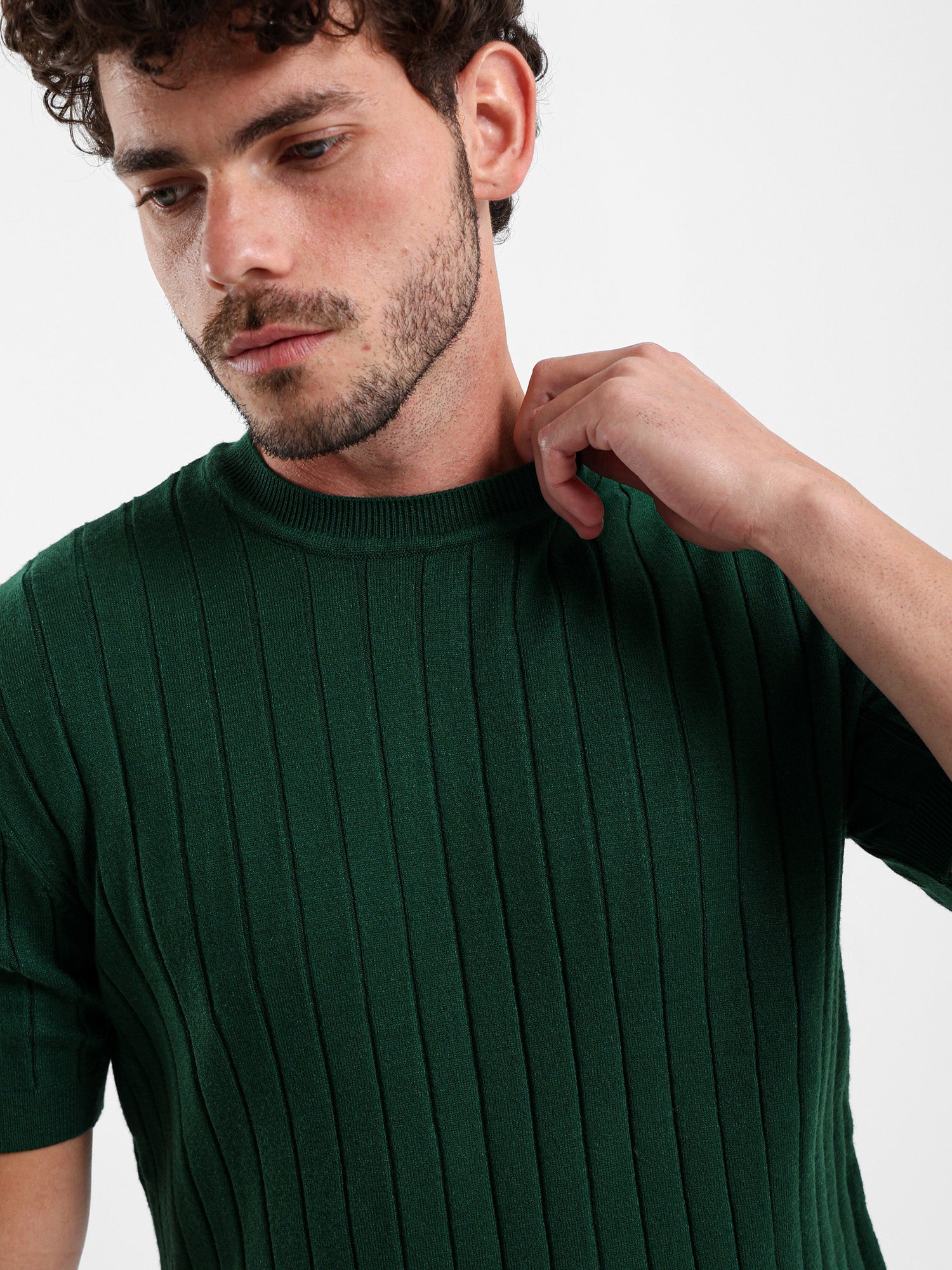 Ribbed Tricot T-Shirt
