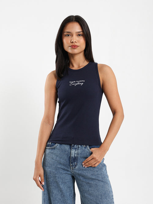 Embroidered Sleeveless Top