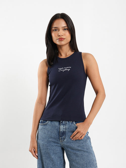 Embroidered Sleeveless Top