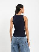 Embroidered Sleeveless Top