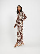 Printed Long Sleeve Shirt Dress