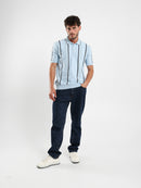 Pointelle Knit Cotton Polo With Collar