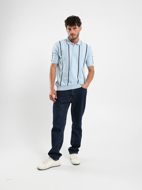 Pointelle Knit Cotton Polo With Collar
