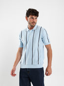 Pointelle Knit Cotton Polo With Collar