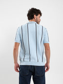 Pointelle Knit Cotton Polo With Collar