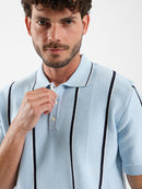 Pointelle Knit Cotton Polo With Collar