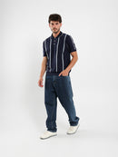 Pointelle Knit Cotton Polo With Collar
