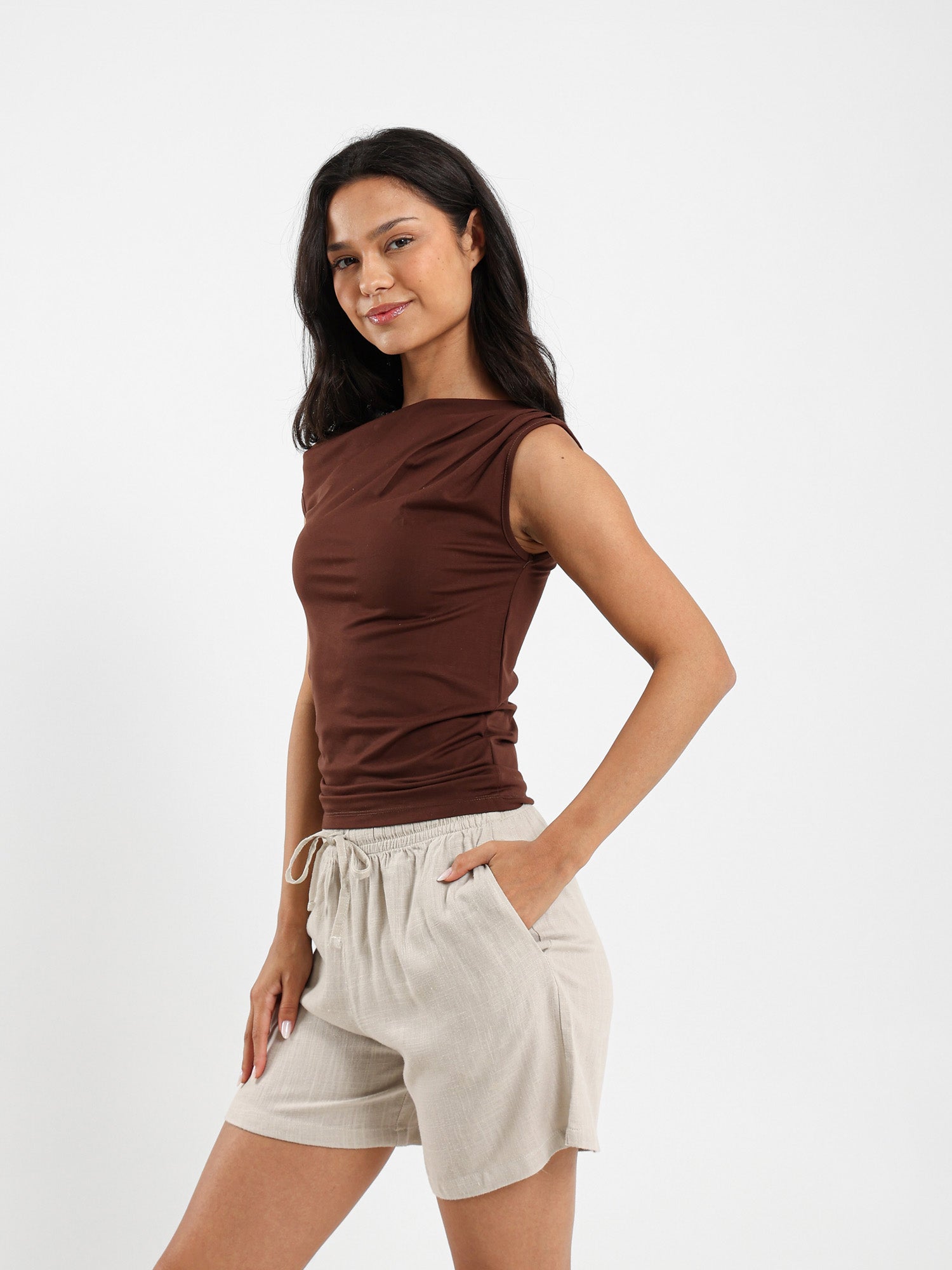 Drawstring Ruched T-Shirt