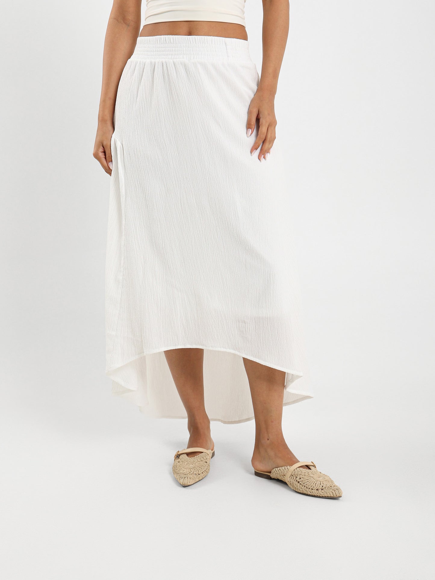 Tiered Crinkle Long Skirt