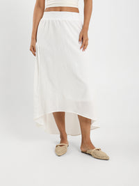 Tiered Crinkle Long Skirt