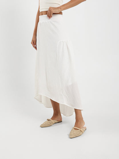 Tiered Crinkle Long Skirt