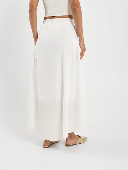Tiered Crinkle Long Skirt