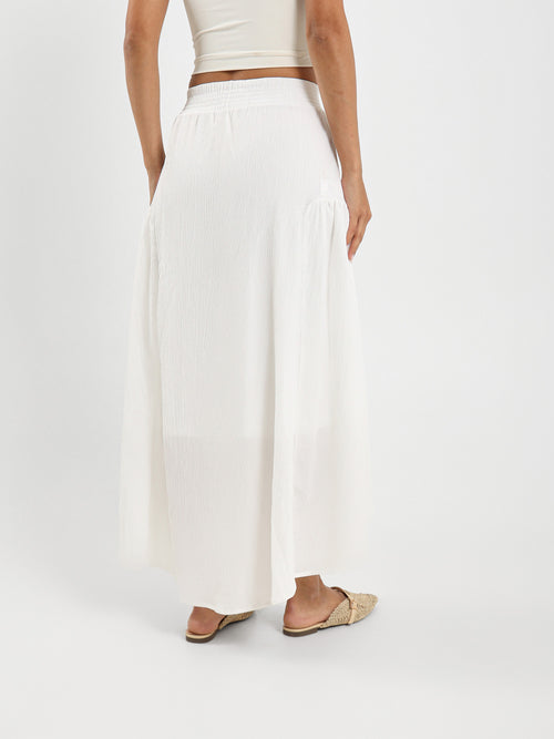 Tiered Crinkle Long Skirt