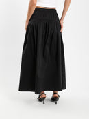 Drop Waist Maxi Skirt With Gathering