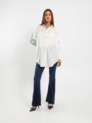 Embroidered Sleeve Long Shirt