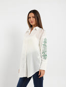 Embroidered Sleeve Long Shirt