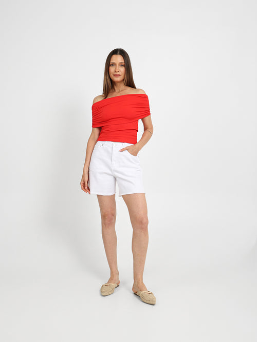 Off Shoulder Gathered Top