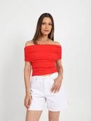 Off Shoulder Gathered Top