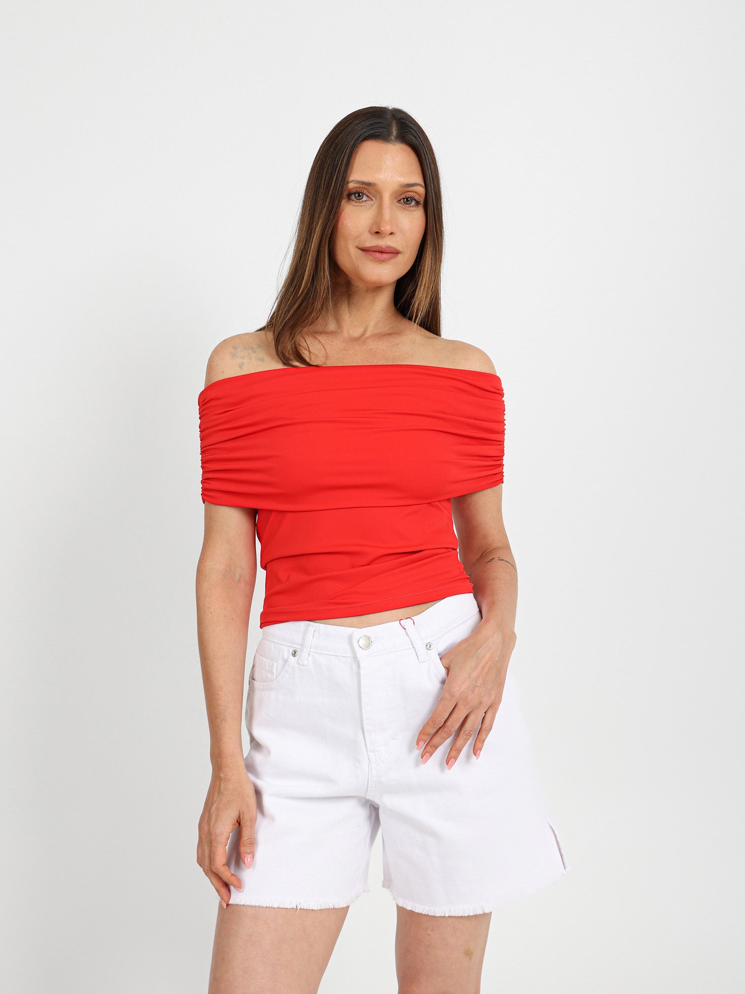 Off Shoulder Gathered Top