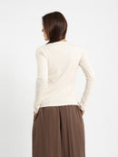 Crew Neck Long Sleeve Ribbed Top