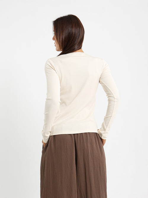 Crew Neck Long Sleeve Ribbed Top