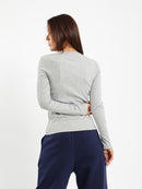 Crew Neck Long Sleeve Ribbed Top