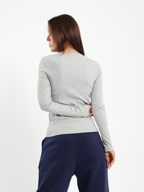 Crew Neck Long Sleeve Ribbed Top