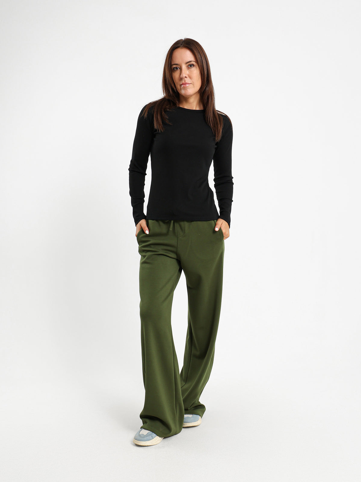 Crew Neck Long Sleeve Ribbed Top
