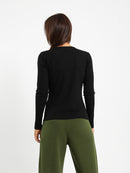 Crew Neck Long Sleeve Ribbed Top