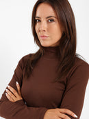 Mock Neck Long Sleeve Ribbed Top