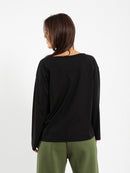 Boat Neck Long Sleeve Tee