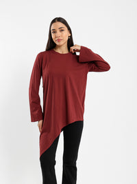Asymmetric Flowy Long Sleeve Top