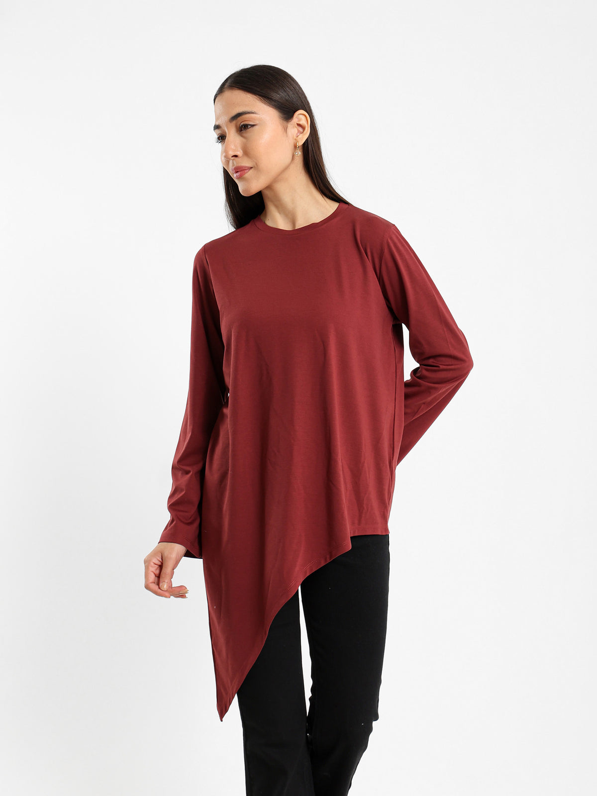 Asymmetric Flowy Long Sleeve Top
