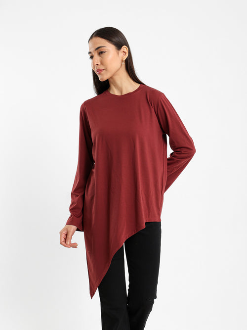 Asymmetric Flowy Long Sleeve Top