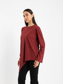 Asymmetric Flowy Long Sleeve Top
