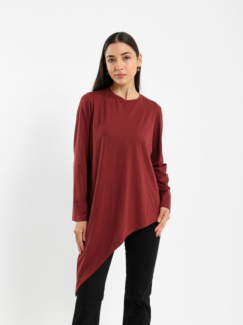 Asymmetric Flowy Long Sleeve Top