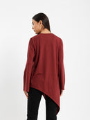 Asymmetric Flowy Long Sleeve Top