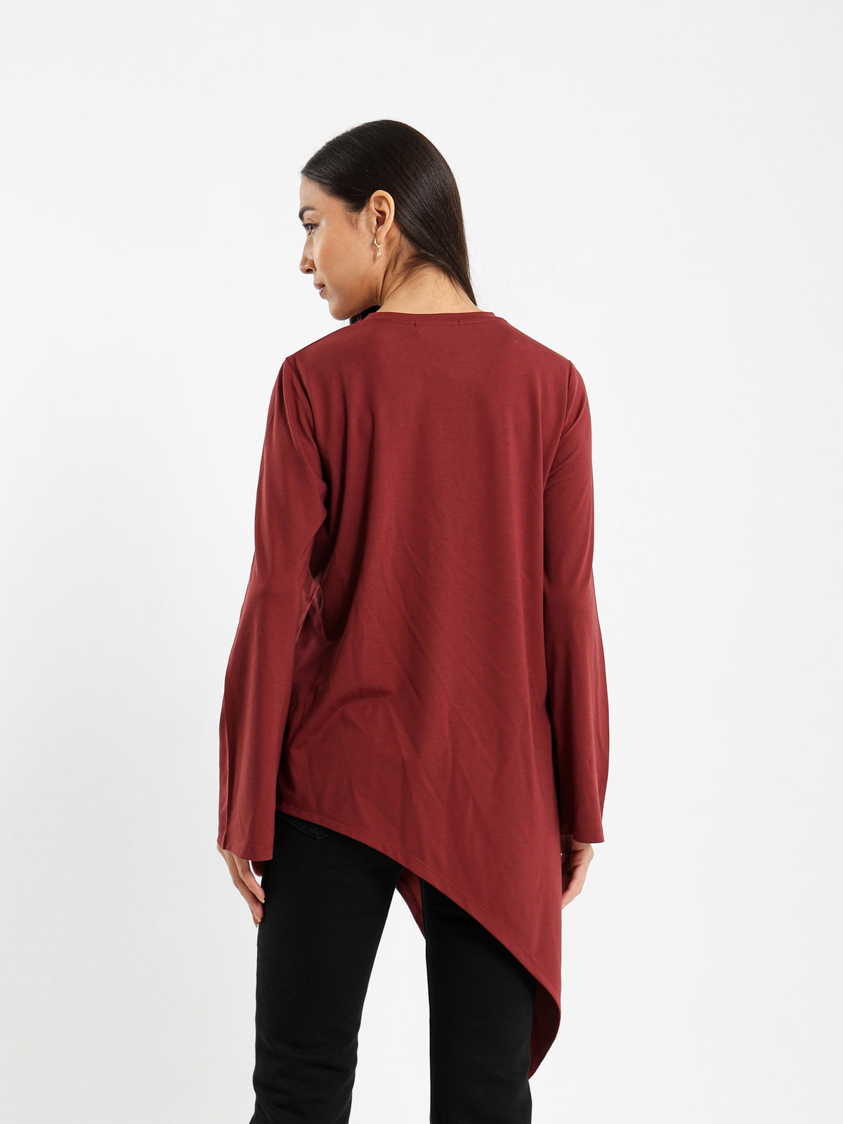 Asymmetric Flowy Long Sleeve Top