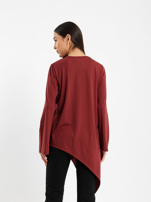 Asymmetric Flowy Long Sleeve Top