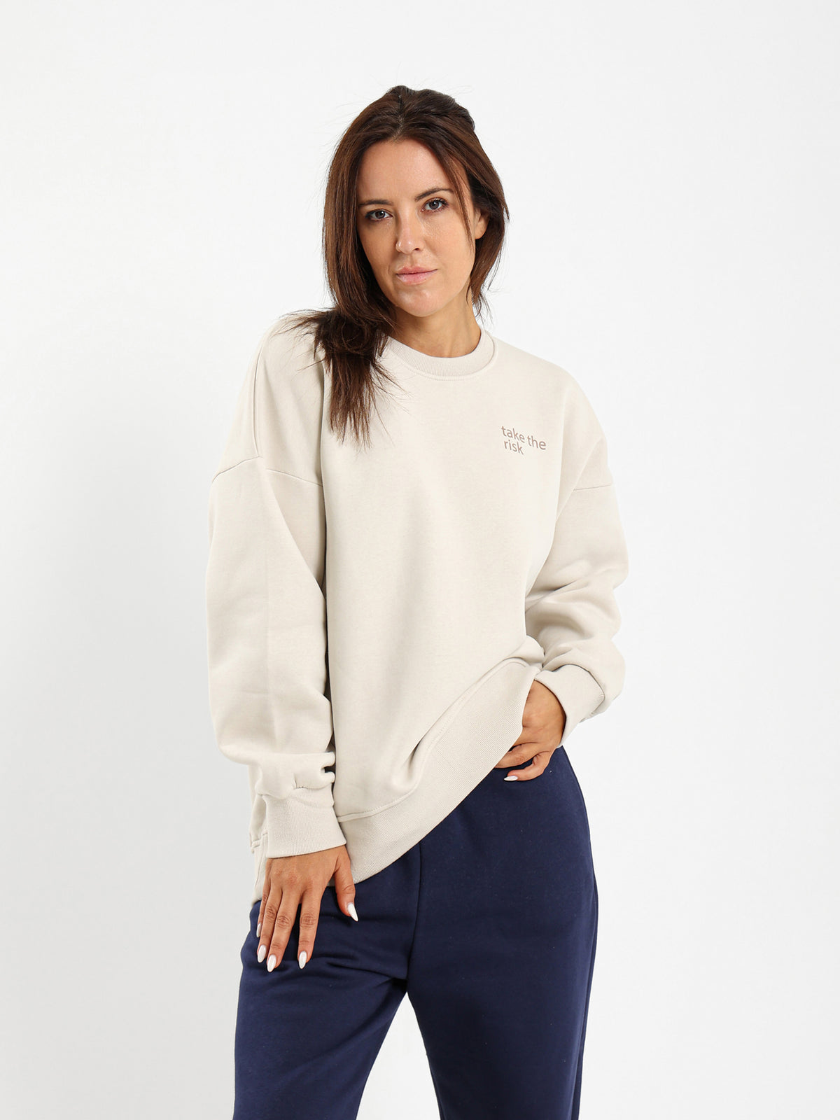Oversized Sweatshirt with Bow Detail