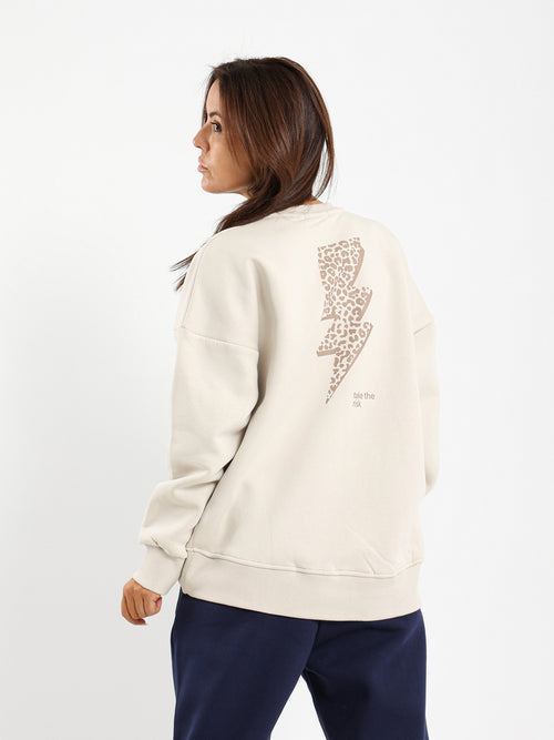 Oversized Sweatshirt with Bow Detail