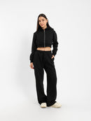 Cropped Zip-Up Hoodie