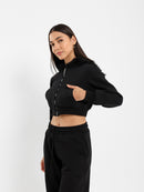 Cropped Zip-Up Hoodie