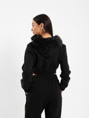 Cropped Zip-Up Hoodie