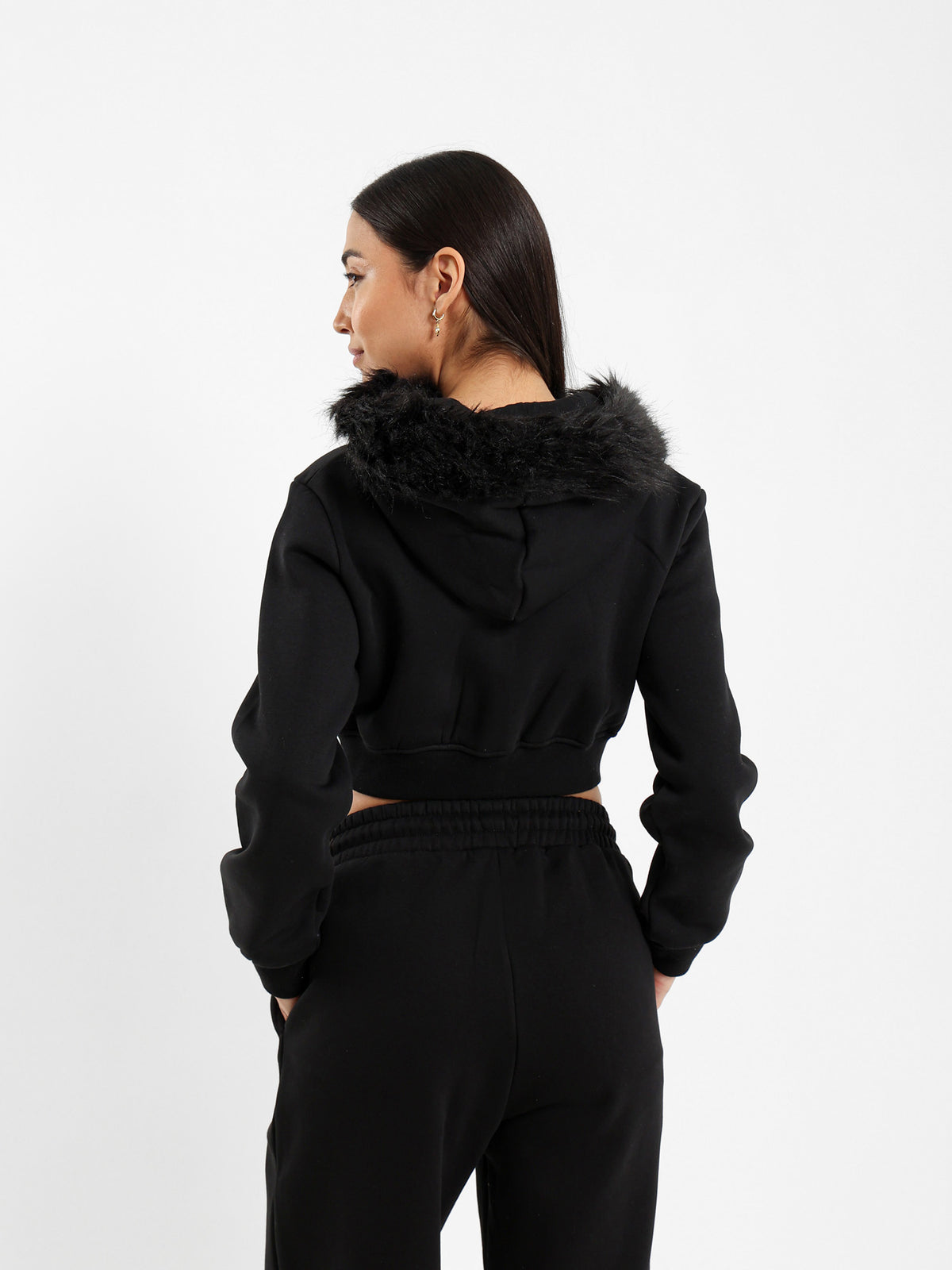 Cropped Zip-Up Hoodie