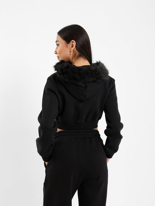 Cropped Zip-Up Hoodie