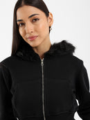 Cropped Zip-Up Hoodie