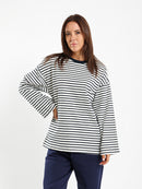 Loose Long Sleeve Striped Tee